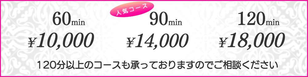 出張マッサージ出張エステシスパ東京のディープアロマオイルの料金表